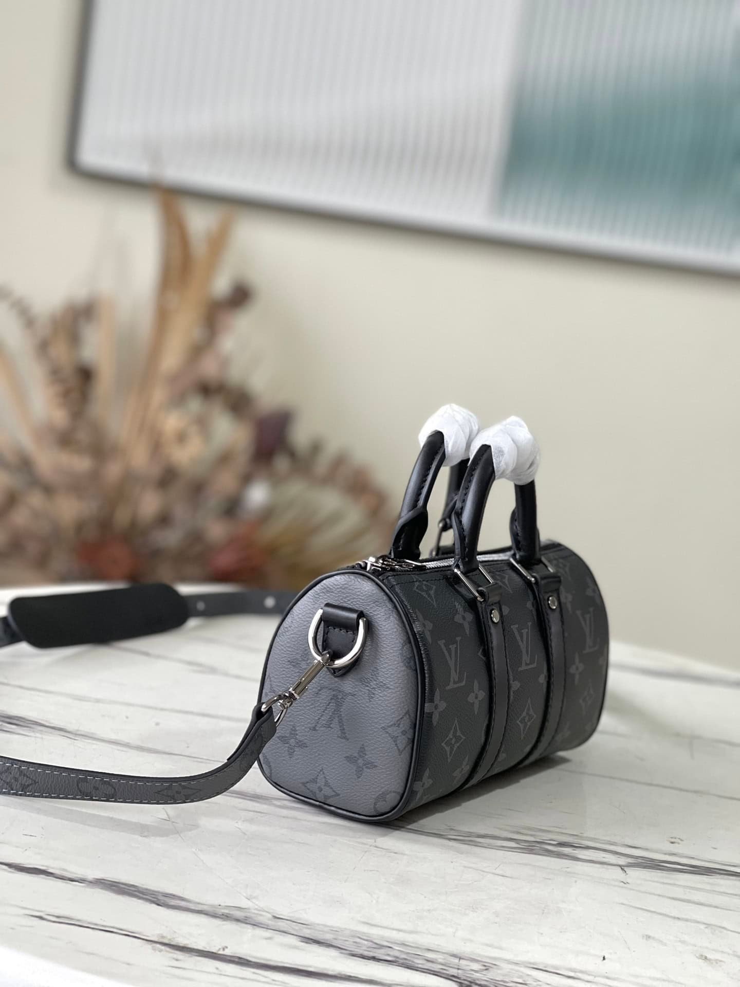 Louis Vuitton Black Flower This Keepall XS Handbag 38598 | Sandra Bags - Image 4