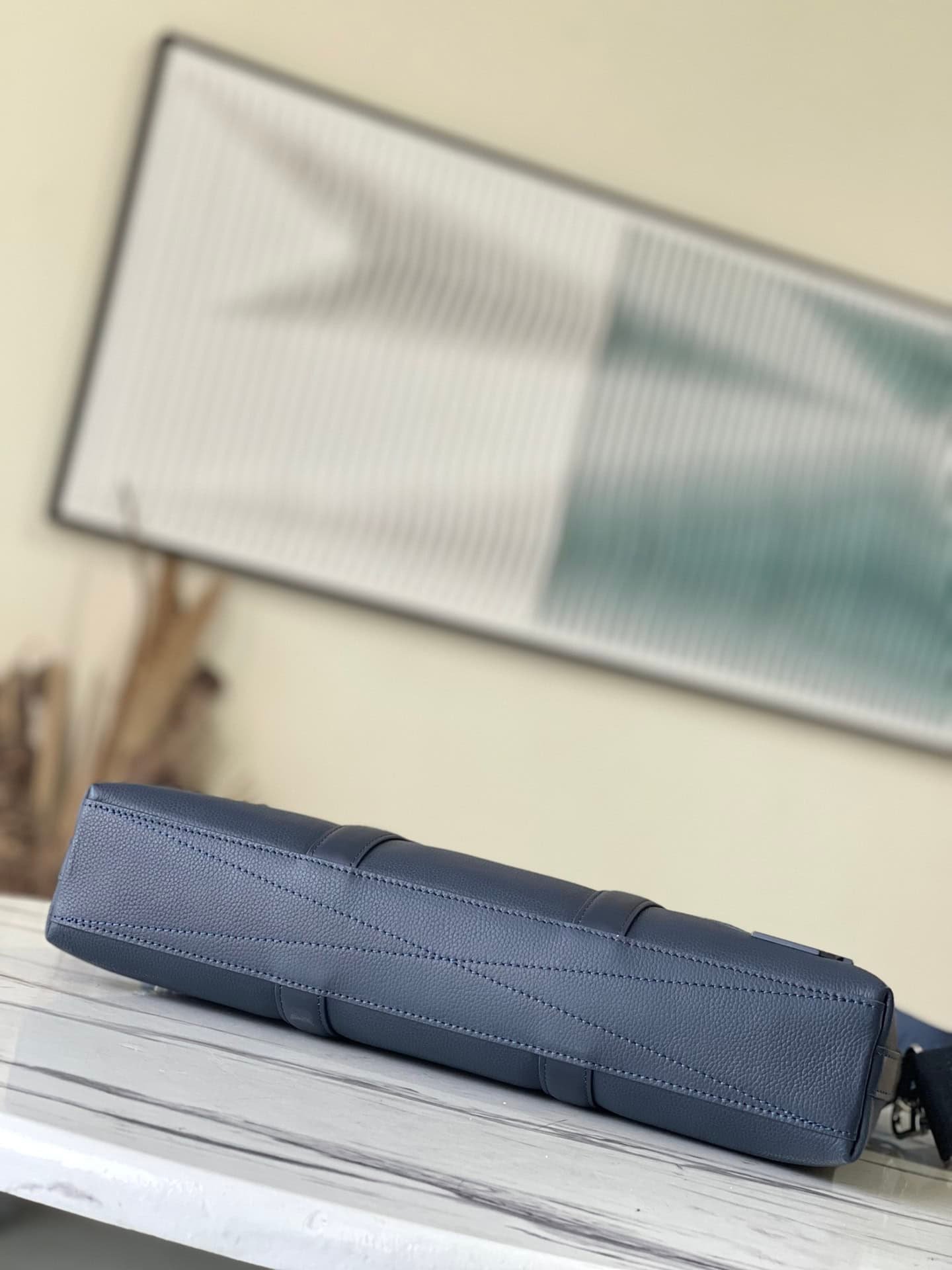 Louis Vuitton Aerogram Leather Briefcase Bag - Blue 79904 | Sandra Bags - Image 3