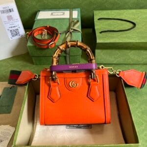 GUCCI Orange Diana Small Tote Handbag 78839 | Sandra Bags