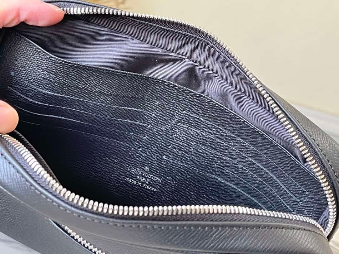 Louis Vuitton KASAI Cross Pattern Clutch - Black 60507 | Sandra Bags - Image 5