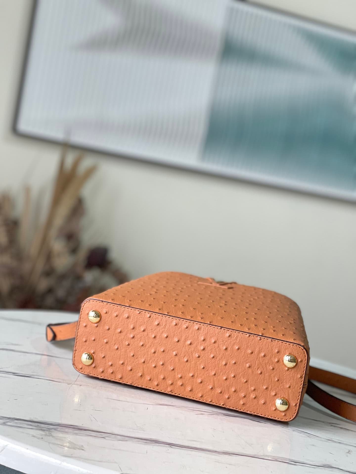 Louis Vuitton Small Capucines Ostrich Leather Handbag - Brown 52339 | Sandra Bags - Image 2