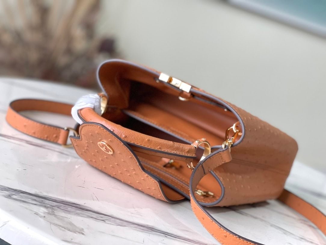 Louis Vuitton Small Capucines Ostrich Leather Handbag - Brown 52339 | Sandra Bags - Image 4