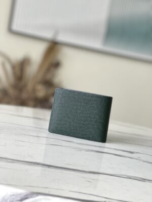 Louis Vuitton Saffiano Green Slender Wallet 85347 | Sandra Bags
