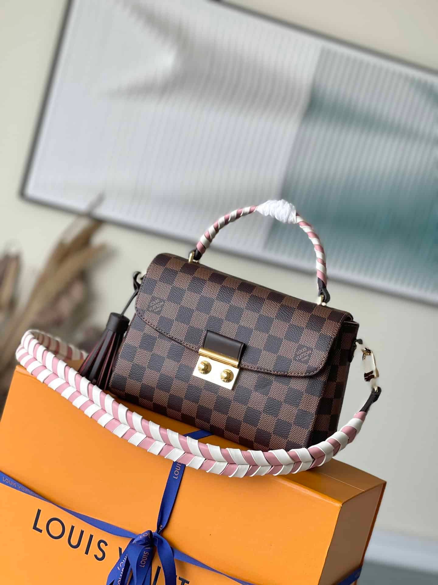 Louis Vuitton Coffee Check Messenger CROISETTE Bag 19067 | Sandra Bags
