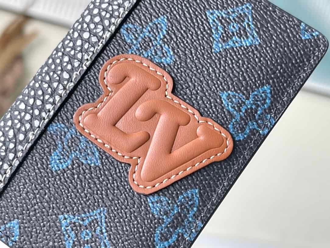 Louis Vuitton Blue Pattern Pocket Wallet 41170 | Sandra Bags - Image 4