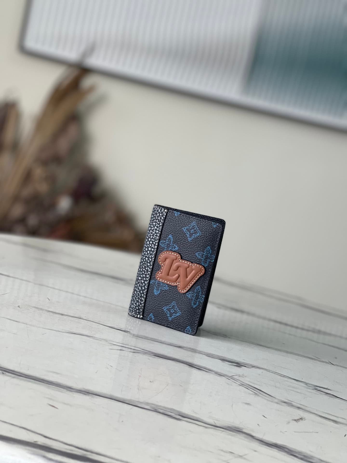 Louis Vuitton Blue Pattern Pocket Wallet 41170 | Sandra Bags