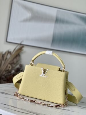 Louis Vuitton Capucines Medium Handbag – Yellow 52107 | Sandra Bags