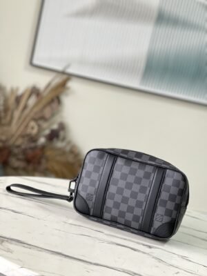 Louis Vuitton Pochette Kasai Clutch - Black Grid 55319 | Sandra Bags