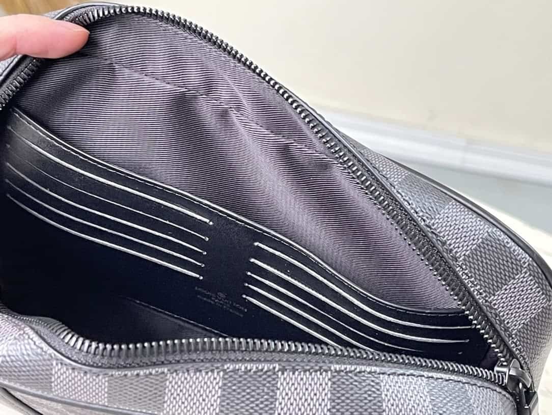 Louis Vuitton Pochette Kasai Clutch - Black Grid 55319 | Sandra Bags - Image 8