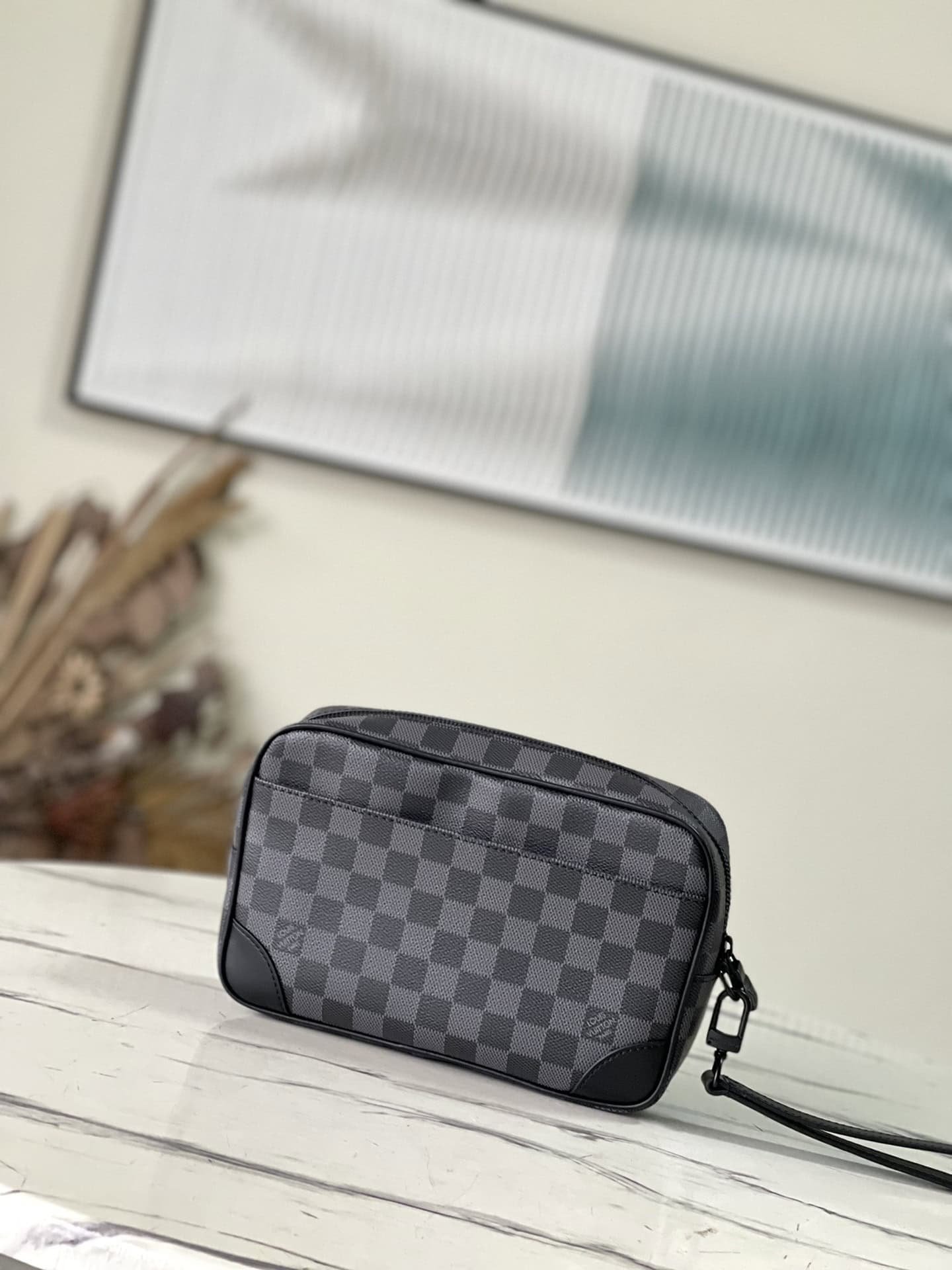 Louis Vuitton Pochette Kasai Clutch - Black Grid 55319 | Sandra Bags - Image 9