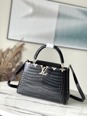 Louis Vuitton Crocodile Pattern Gold Buckle Medium 77272 | Sandra Bags