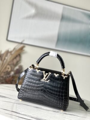 Louis Vuitton Crocodile Pattern Gold Buckle Trumpet Bag 32242 | Sandra Bags