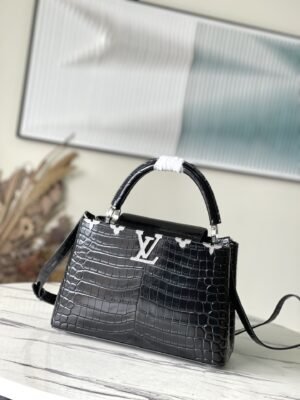 Louis Vuitton Crocodile Pattern Silver Buckle Medium Bag 56995 | Sandra Bags