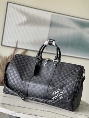 Louis Vuitton KEEPALL BANDOULIÈRE 50 Travel Bag - Black 19048 | Sandra Bags