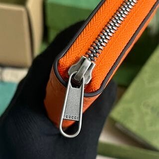 Gucci Leather Zipper Wallet - Orange 73056 | Sandra Bags - Image 3