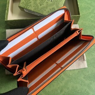Gucci Leather Zipper Wallet - Orange 73056 | Sandra Bags - Image 2