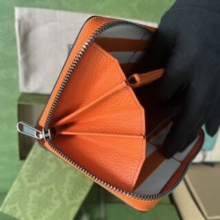 Gucci Leather Zipper Wallet - Orange 73056 | Sandra Bags - Image 5
