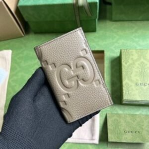 Gucci Leather GG Card Wallet - Grey 22736 | Sandra Bags