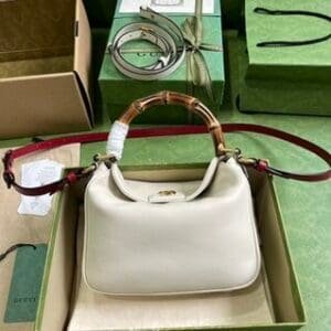 Gucci Diana Bamboo Small Shoulder Bag - White 88218 | Sandra Bags