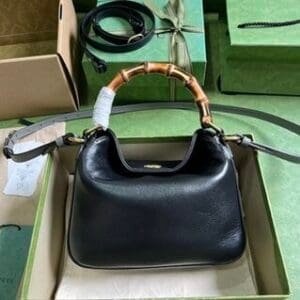Gucci Diana Bamboo Small Shoulder Bag - Black 77503 | Sandra Bags