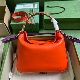 Gucci Diana Medium Shoulder Leather Bag - Orange 72547 | Sandra Bags