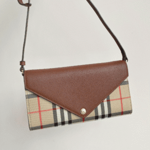 Burberry Hannah Ev Vintage Check Leather Crossbody Bag - Brown 48136 | Sandra Bags