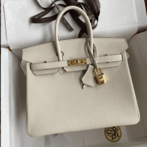 Hermes Birkin Hand-Stitched Handbag - Silver (Golden Buckle) 34751 | Sandra Bags