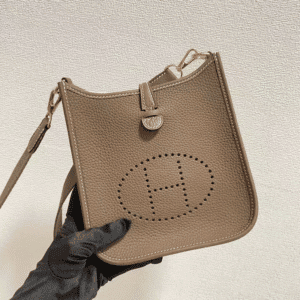 Hermes Evelyne Hollow H Letter Handbag - Elephant Gray 52001 | Sandra Bags
