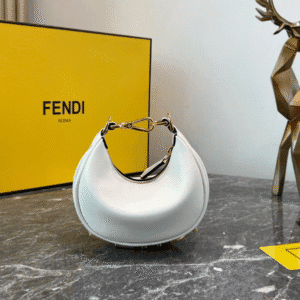 Fendi Praphy Underarm Mini Bag - White 81089 | Sandra Bags