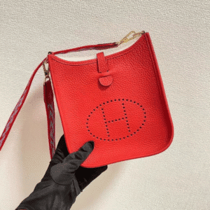 Hermes Evelyne Hollow H Letter Handbag - Red 57999 | Sandra Bags