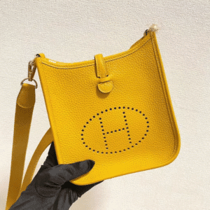 Hermes Evelyne Hollow H Letter Handbag - Yellow 16818 | Sandra Bags