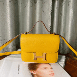Hermes Kang Kangjia’s Mini Handbag – Yellow (Golden Buckle) 68007 | Sandra Bags