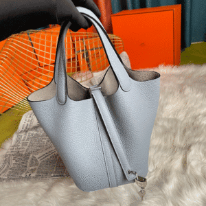 Hermes Picotin 18 Vegetable Basket Handbag - Linen Blue 88793 | Sandra Bags