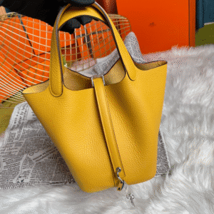 Hermes Picotin 18 Vegetable Basket Handbag - Amber Gold 36845 | Sandra Bags