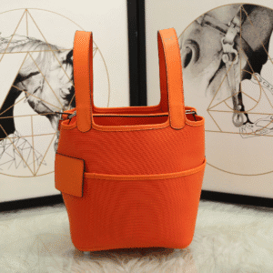 Hermes Cargo Picotin Canvas Handbag - Orange 41880 | Sandra Bags