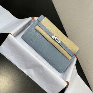 Hermes Kelly Crossbody Bag - Linen Blue 38465 | Sandra Bags