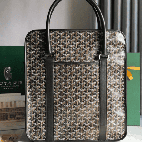 Goyard Bourgogne Vertical Briefcase Handbag - Black 21700 | Sandra Bags