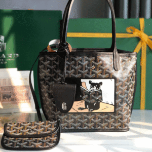 Goyard Anjou Mini Special Painted Style Handbag - Black 56838 | Sandra Bags
