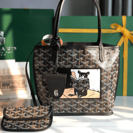 Goyard Anjou Mini Special Painted Style Handbag - Black 56838 | Sandra Bags