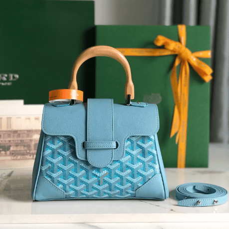 Goyard Saïgon Mini Handbag - Turquoise Blue 19399 | Sandra Bags