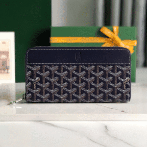 Goyard Matignon Large Long Wallet - Dark Blue 65503 | Sandra Bags