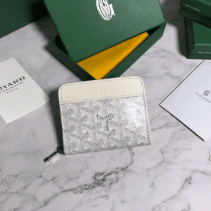 Goyard Short Zipper Clip Wallet - Silver 52818 | Sandra Bags