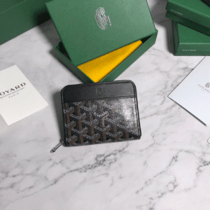 Goyard Short Zipper Clip Wallet - Black 26562 | Sandra Bags