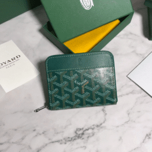 Goyard Short Zipper Clip Wallet - Green 15883 | Sandra Bags