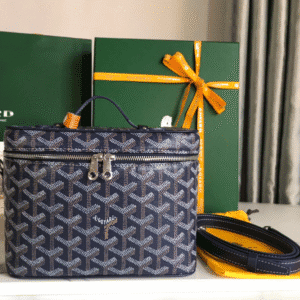 Goyard Muse Cosmetic Bag - Dark Blue 87250 | Sandra Bags