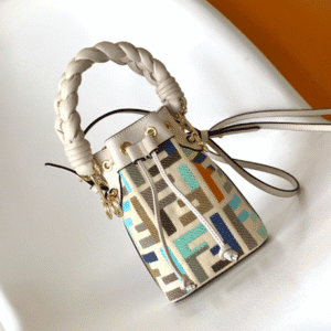 Fendi Mon Tresor Mini FF Embroidered Bucket Bag 86459 | Sandra Bags