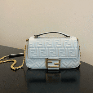 Fendi Baguette Chain Handbag - Light Blue 14640 | Sandra Bags