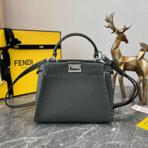 Fendi Peekaboo Handbag - Gray 51708 | Sandra Bags