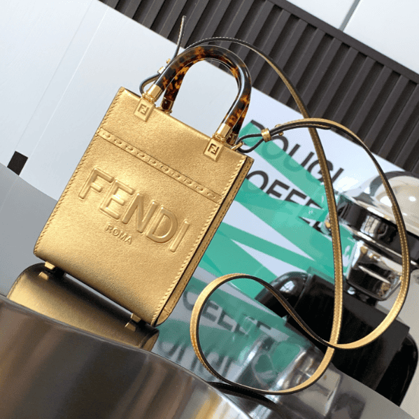 Fendi Mini Sunshine Bag - Gold 51737 | Sandra Bags