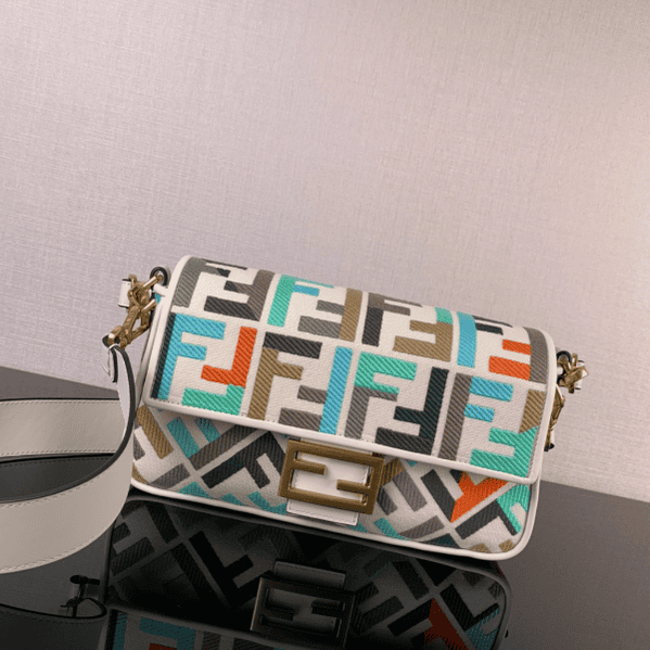 Fendi Vertigo Colorful Logo Embroidery Pattern Handbag 79961 | Sandra Bags
